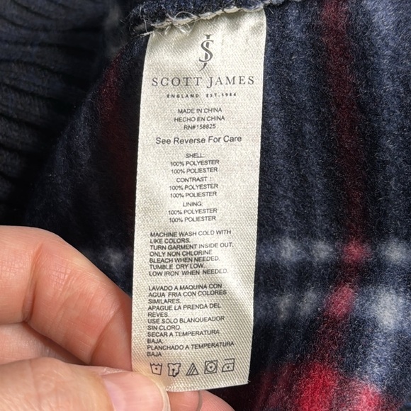 Scott James Fleece Lined 1/4 Zip Gray Sweater Size Medium - Picture 8 of 9